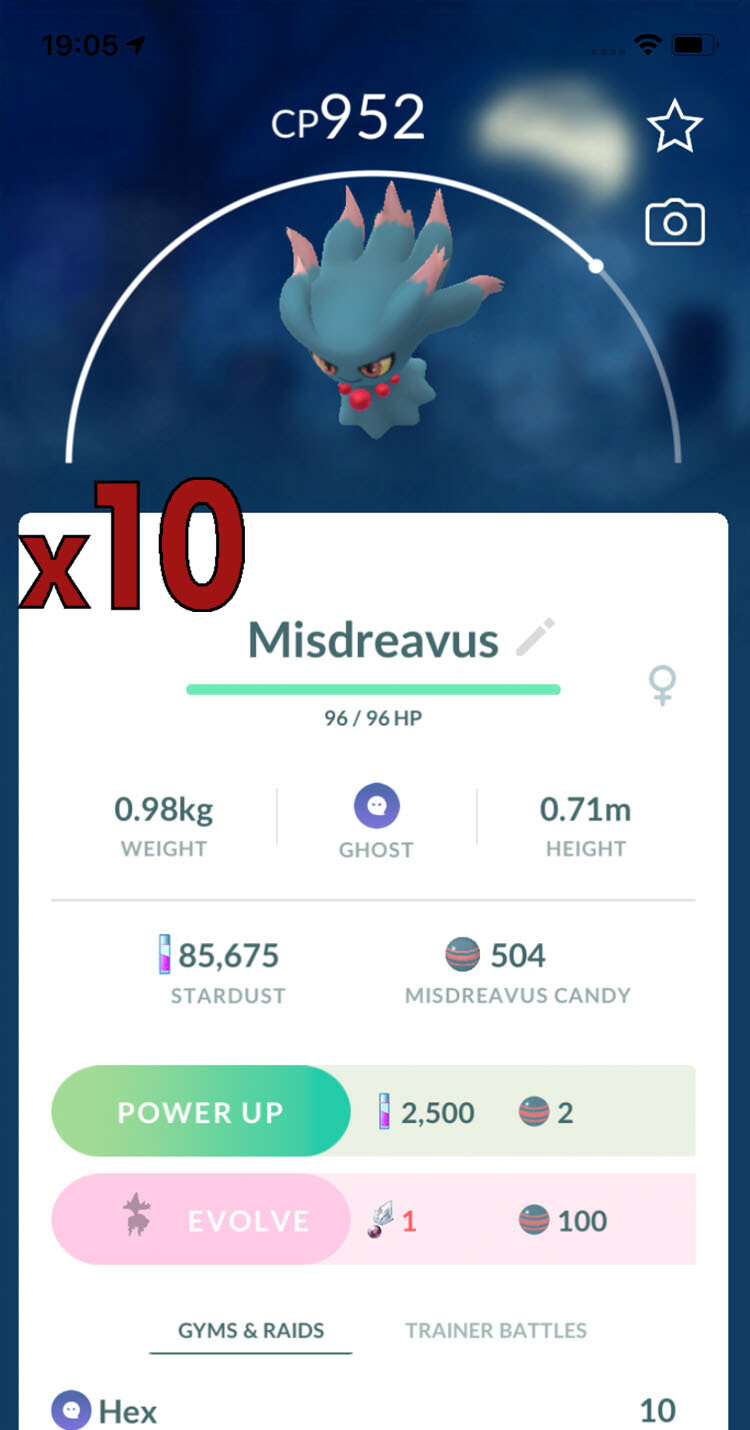 Misdreavus Trades [x10] - Pokemon GO Trade