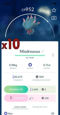 Misdreavus Trades [x10] - Pokemon GO Trade