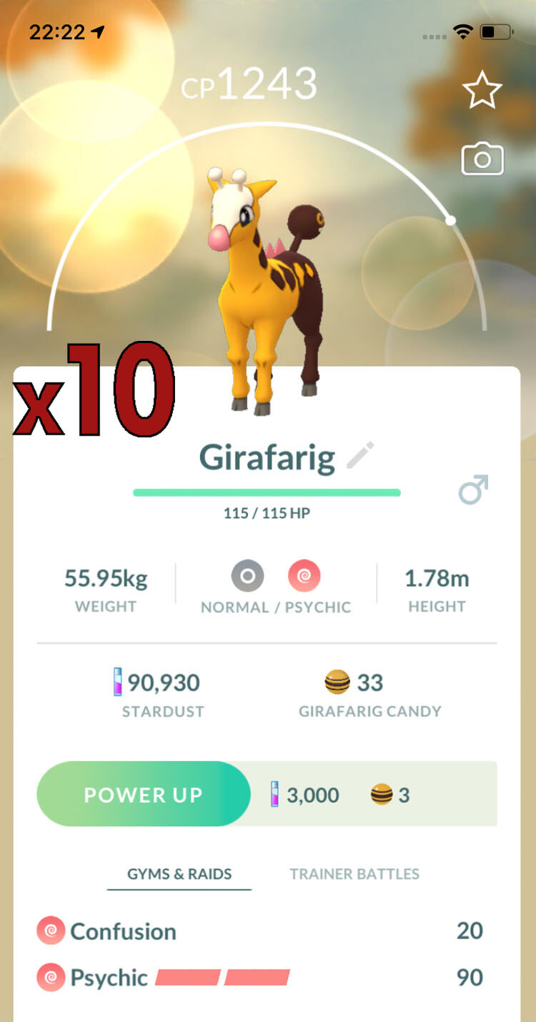 Girafarig Trades [x10] - Pokemon GO Trade