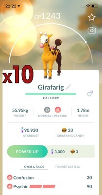 Girafarig Trades [x10] - Pokemon GO Trade