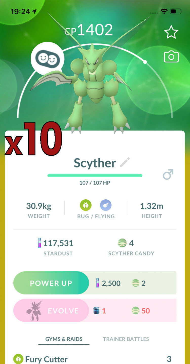 Scyther Trades [x10] - Pokemon GO Trade
