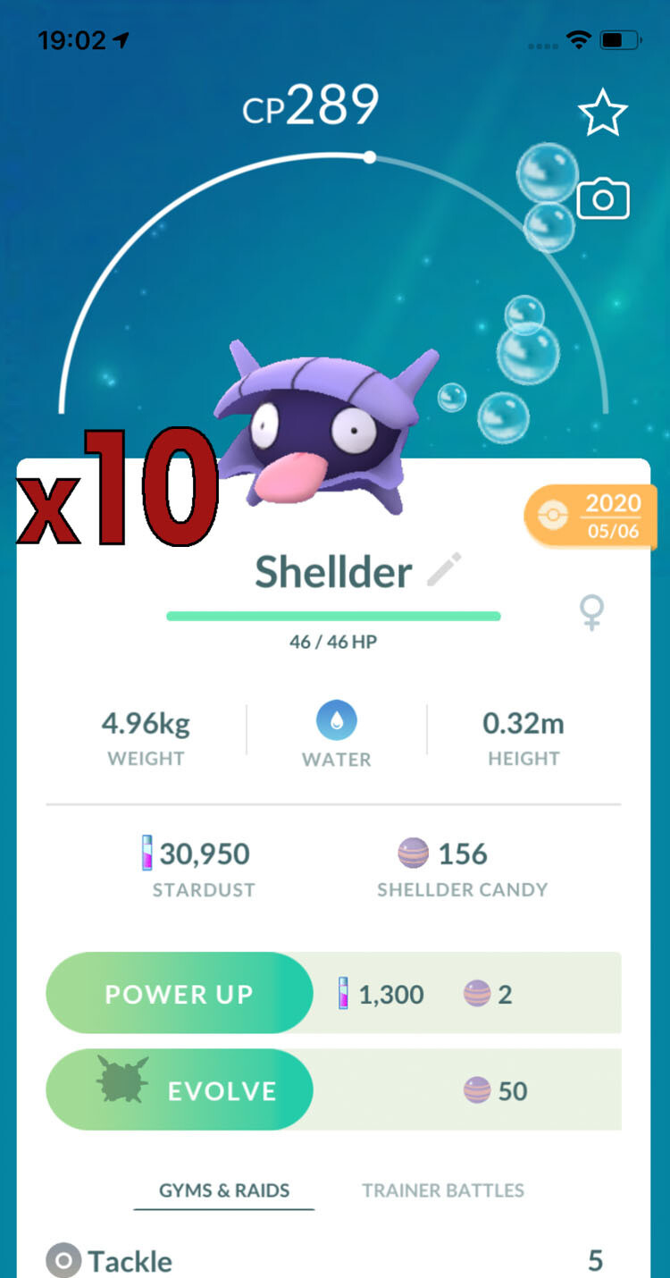 Shellder Trades [x10] - Pokemon GO Trade