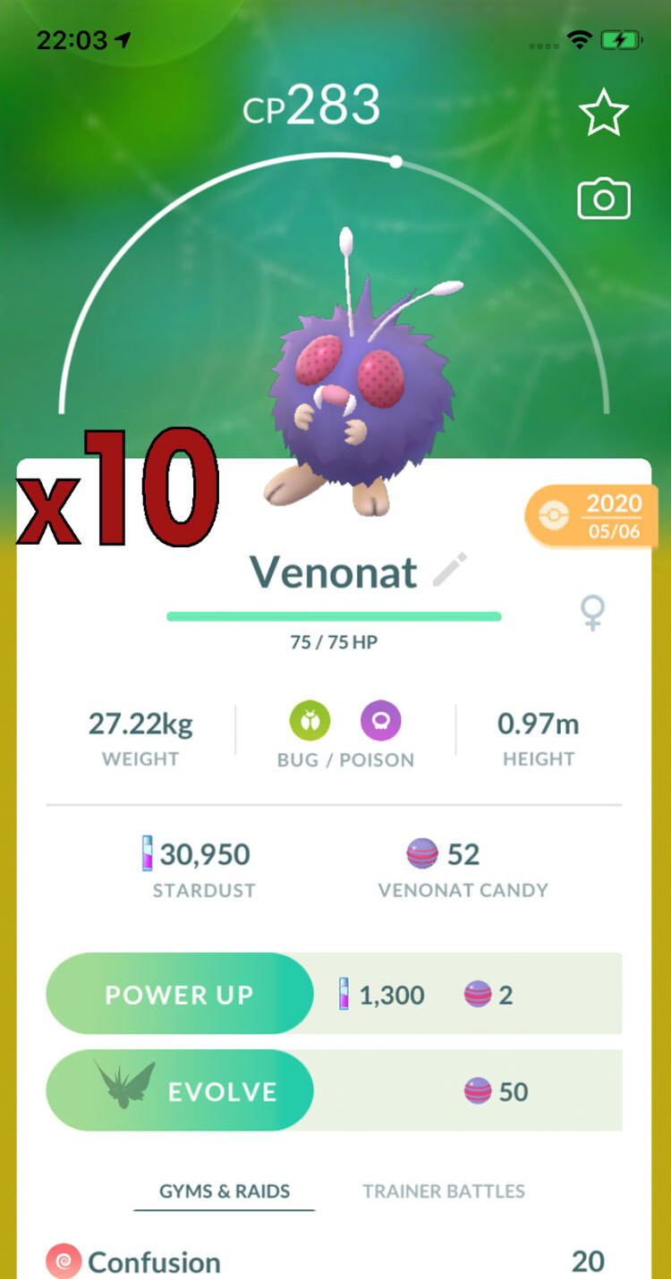 Venonat Trades [x10] - Pokemon GO Trade