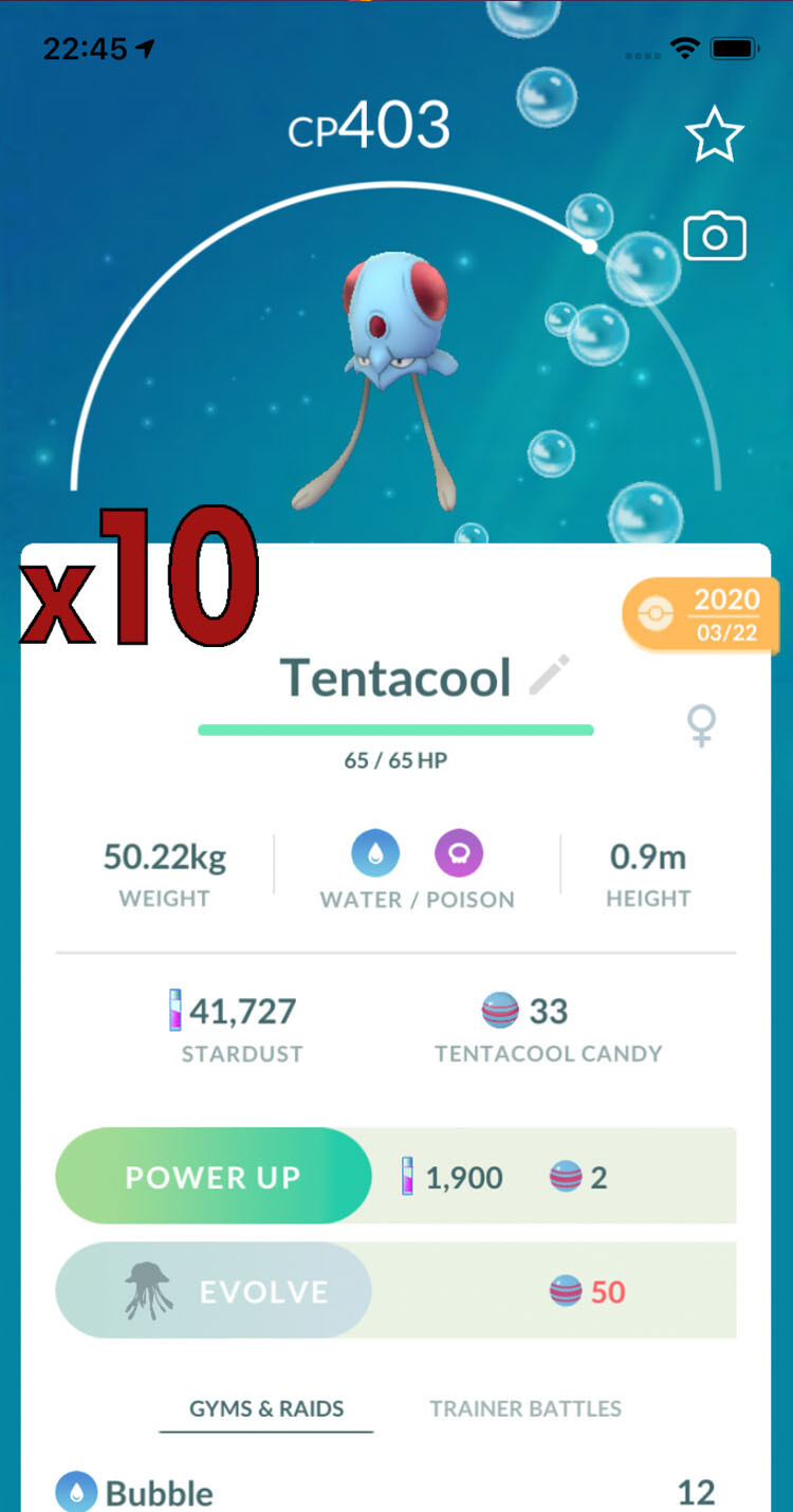 Tentacool Trades [x10] - Pokemon GO Trade