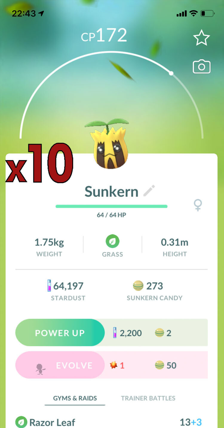 Sunkern Trades [x10] - Pokemon GO Trade