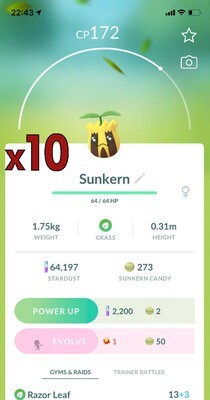 Sunkern Trades [x10] - Pokemon GO Trade