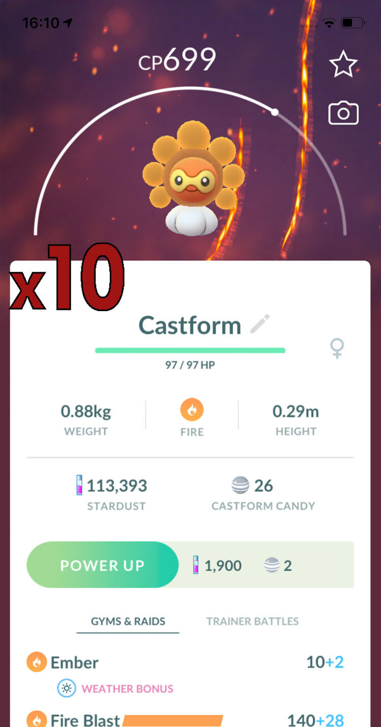 Sunny Castform Trades [x10] - Pokemon GO Trade