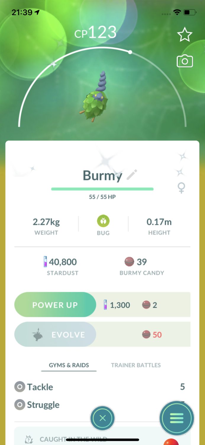 Shiny Burmy Plant Female Trade - Pokemon GO Trade