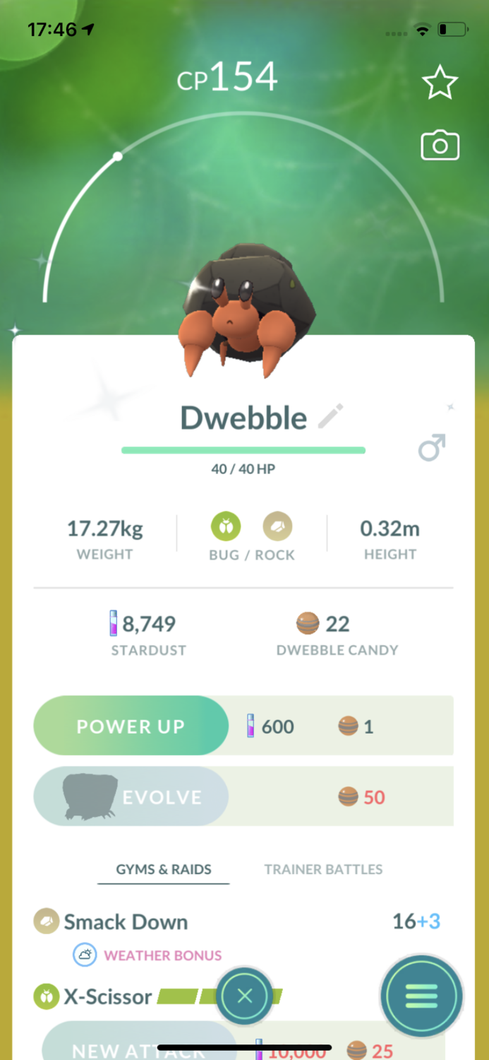 Shiny Dwebble Trade - Pokemon GO Trade