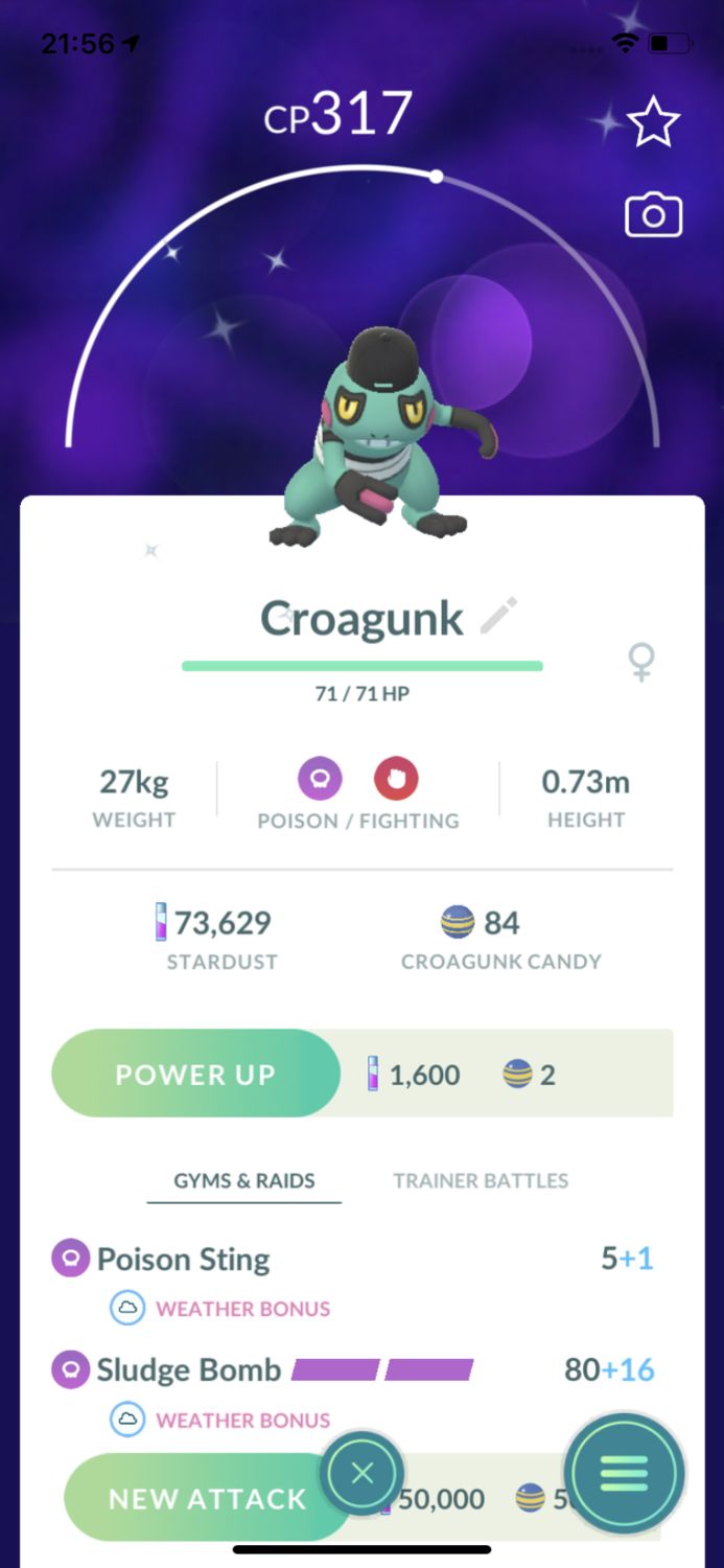 Shiny Croagunk Fashion Week Trade - Pokemon GO Trade