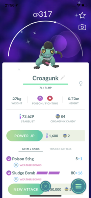 Shiny Croagunk Fashion Week Trade - Pokemon GO Trade