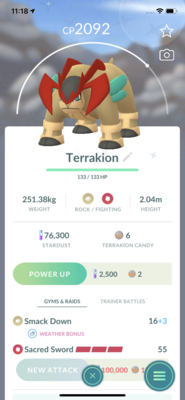 Shiny Terrakion Trade - Pokemon GO Trade