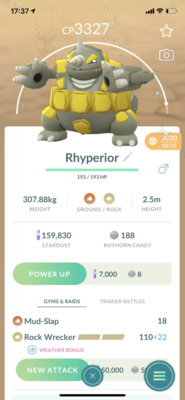 Shiny Rhyperior Trade with Rock Wrecker Master - Pokemon GO Trade