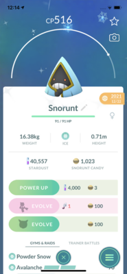 Shiny Snorunt Trade - Pokemon GO Trade