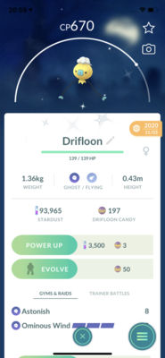 Shiny Drifloon Trade - Pokemon GO Trade