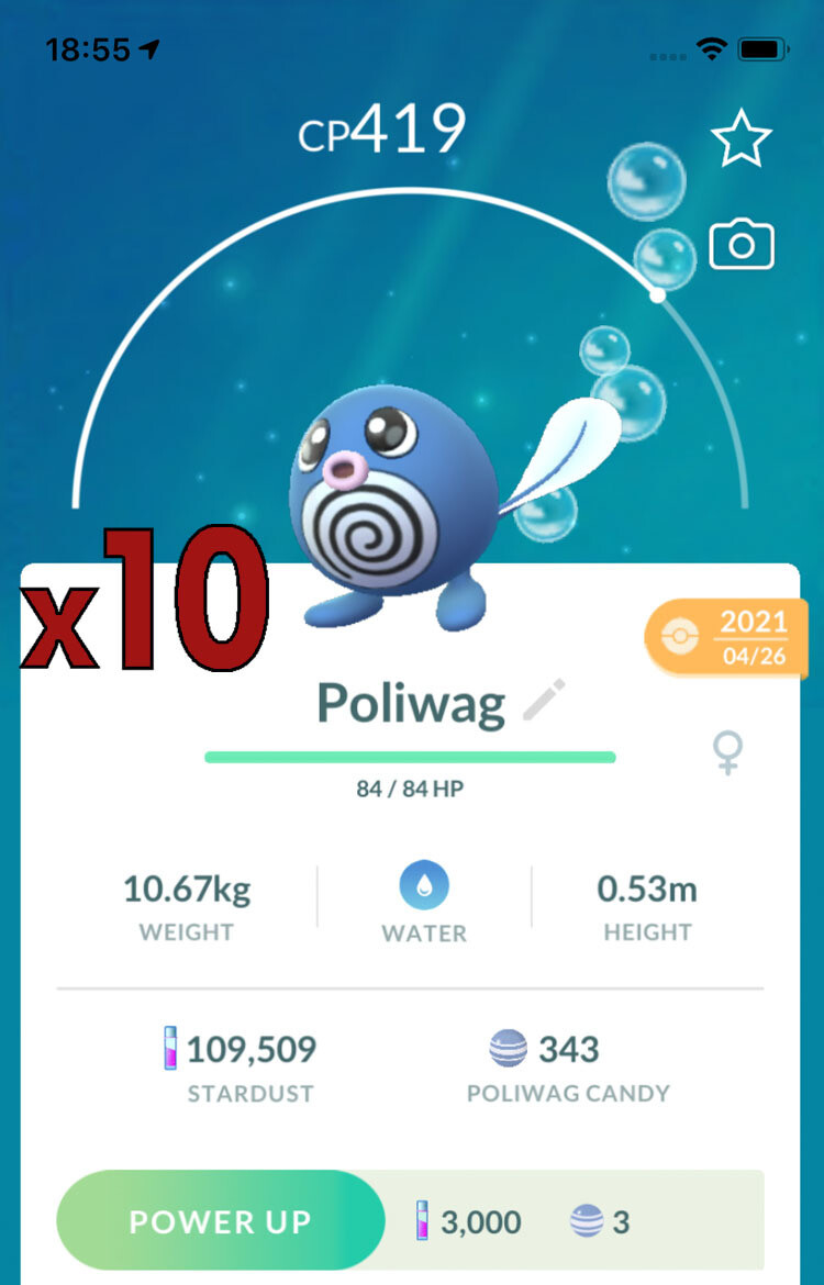 #060 - Poliwag Trades [x10] - Pokemon GO Trade