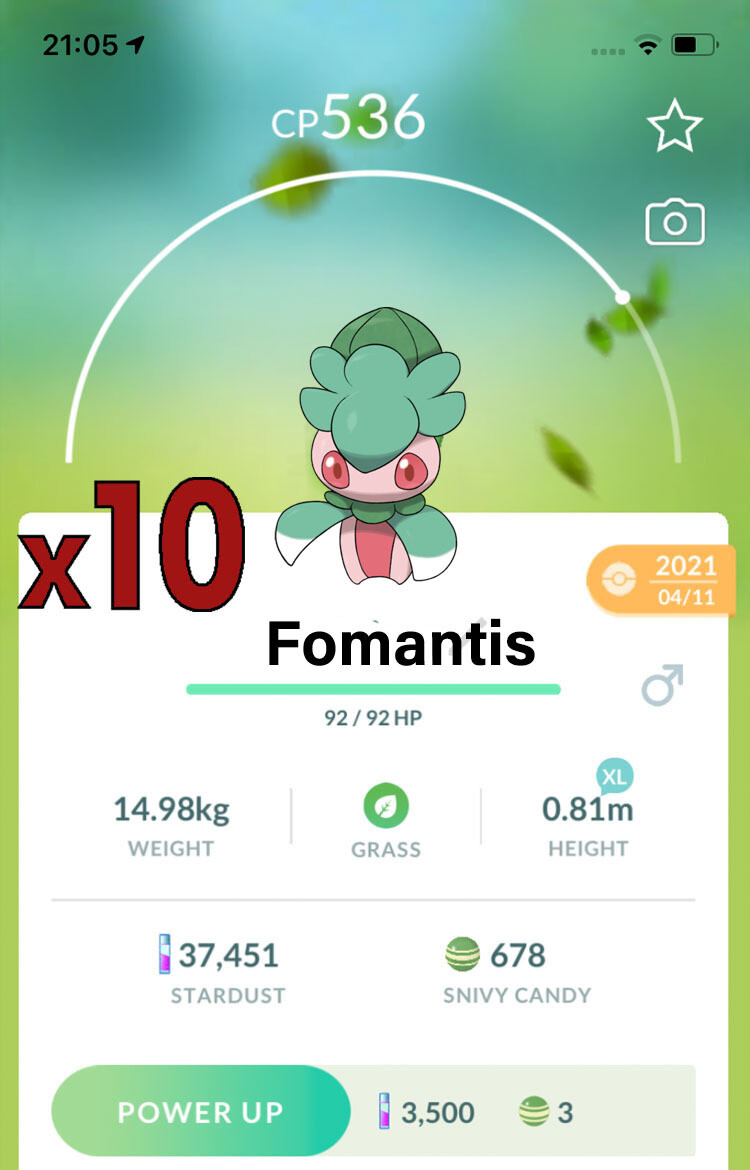 #753 - Fomantis Trades [x10] - Pokemon GO Trade