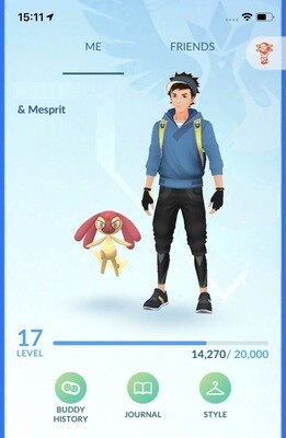 Pokemon GO Mini Account - with Shiny Mesprit !