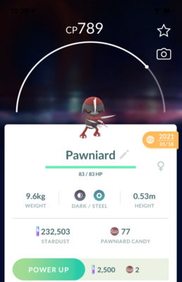 Pawniard Trade - Pokemon GO Trade