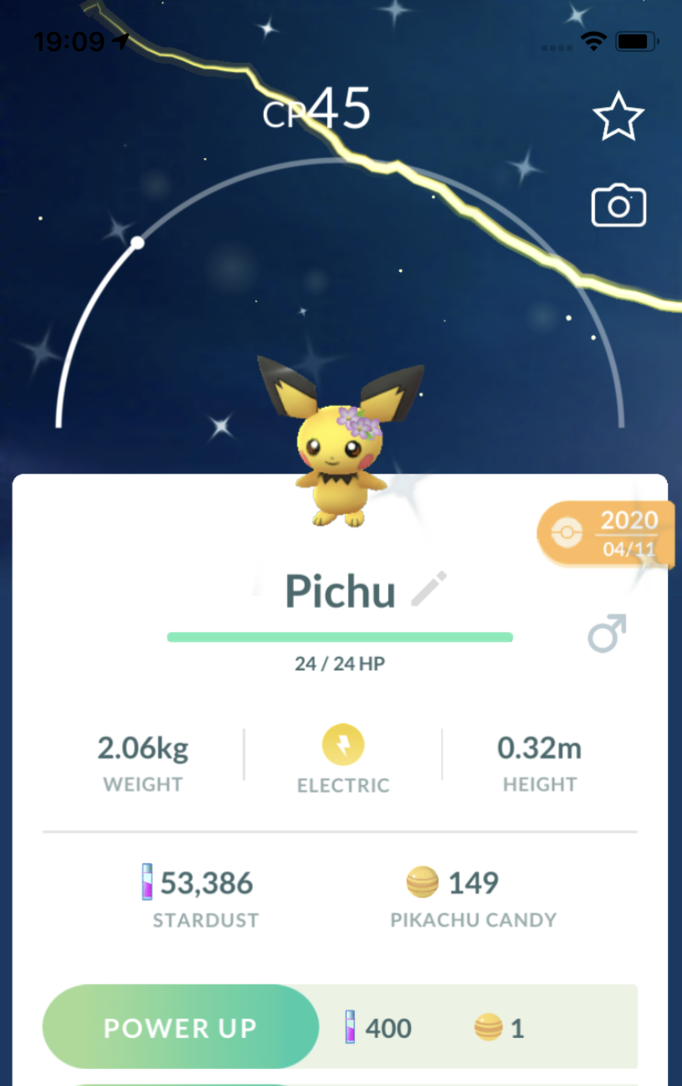 #172 - Shiny Pichu with Flowers Trade - Pokemon GO Trade