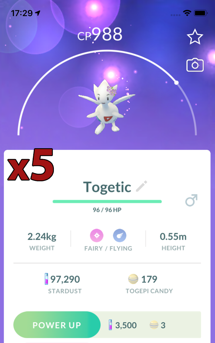 #176 - Togetic with Flowers Trades [x5] - Pokemon GO Trade