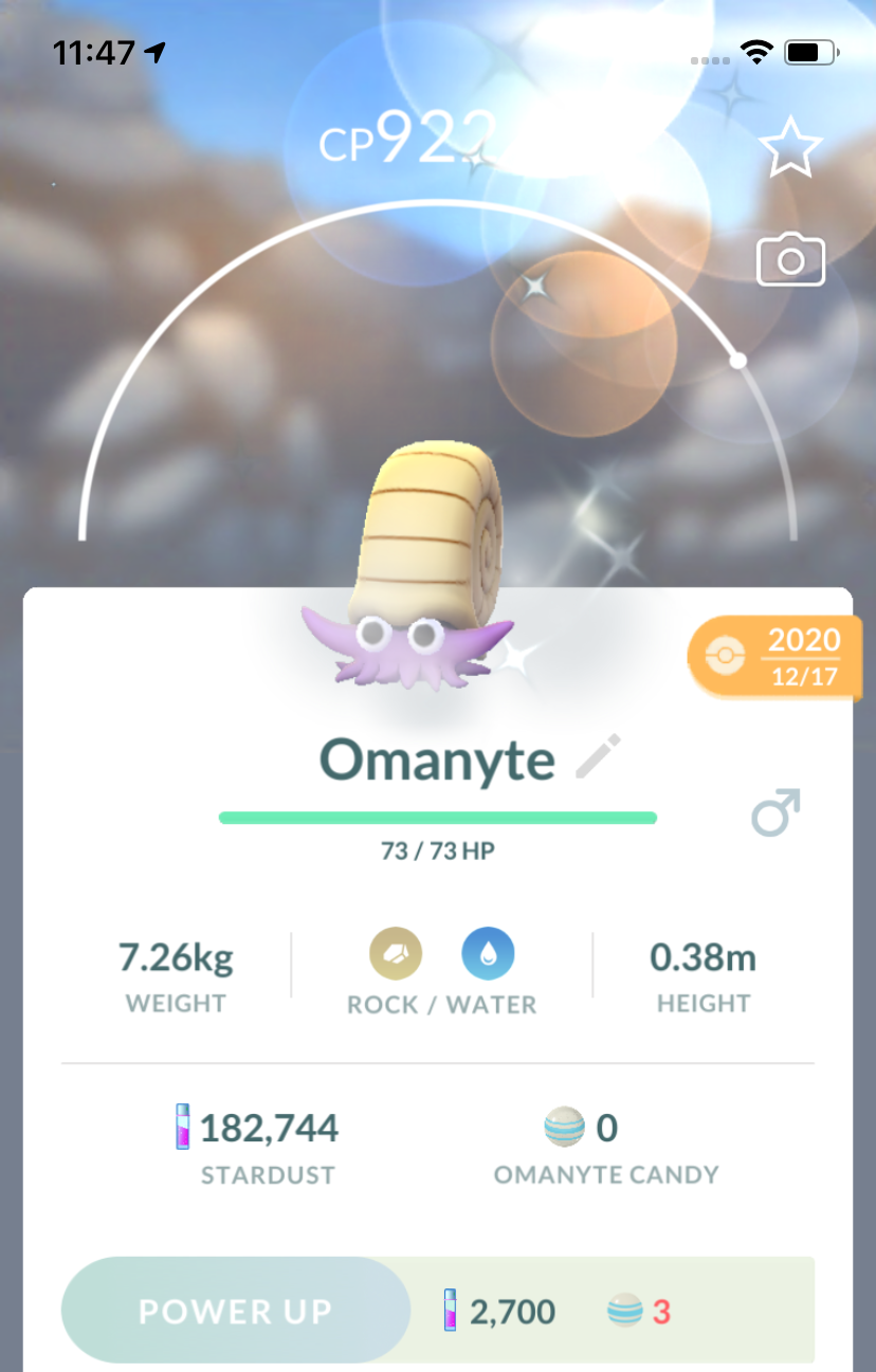 #138 - Shiny Omanyte (Purified) Trade - Pokemon GO Trade