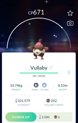 Shiny Vullaby Trade - Pokemon GO Trade