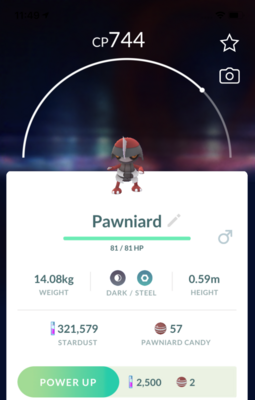 Pawniard Lv18 or Lower (Bisharp under 1500CP) - Pokemon GO Trade