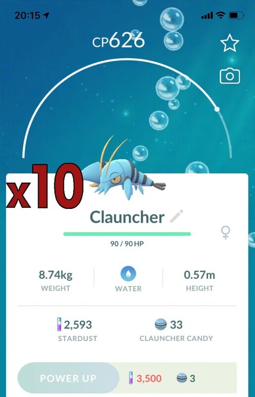 #692 - Clauncher [x10] - Pokemon GO Trade