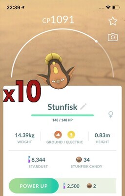 #618 - Stunfisk Trades [x10] - Pokemon GO Trade