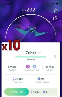 Zubat Trades [x10] - Pokemon GO Trade