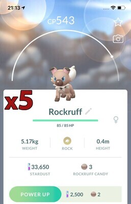 Rockruff Trades [x5] - Pokemon GO Trade