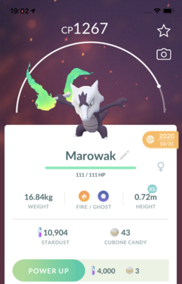 #105 - Alolan Marowak Trade with Shadow Bone - Pokemon GO Trade