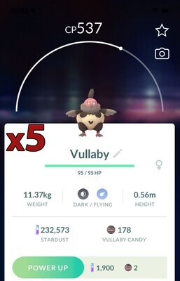 Vullaby Trades [x5] - Pokemon GO Trade