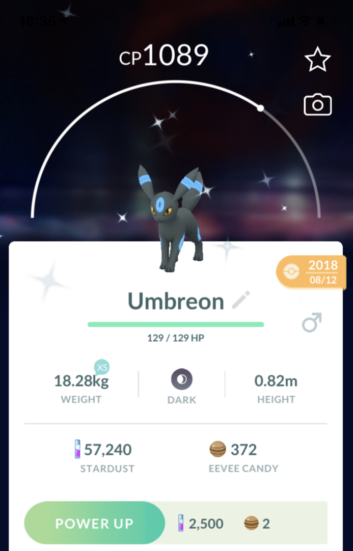 Shiny Umbreon with Last Resort Great League 2018 (Guaranteed Lucky) - Pokemon GO Trade