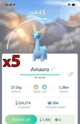 Amaura Trades [x5] - Pokemon GO Trade
