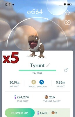 Tyrunt Trades [x5] - Pokemon GO Trade