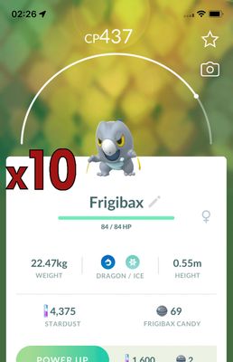 Frigibax [x10] - Pokemon GO Trade Service