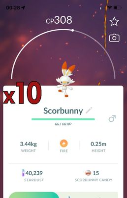 Scorbunny [x10] - Pokemon GO Trade Service