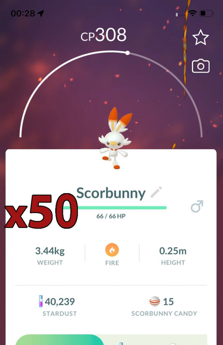 Scorbunny [x50] - Pokemon GO Trade Service