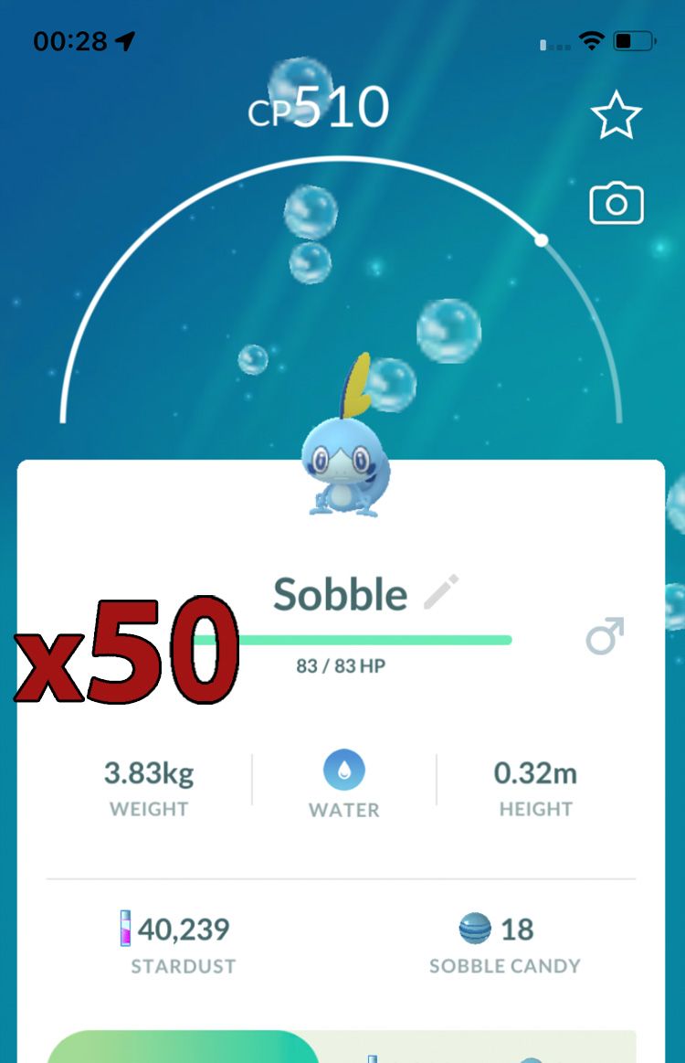Sobble [x50] - Pokemon GO Trade Service