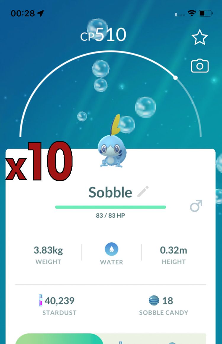 Sobble [x10] - Pokemon GO Trade Service