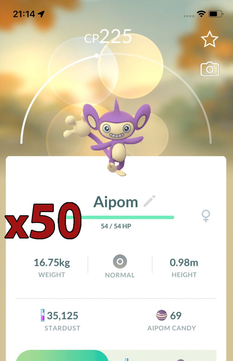 Aipom [x50] - Pokemon GO Trade Service