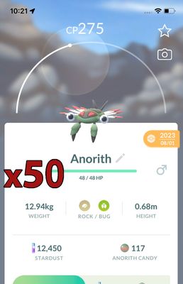 Anorith [x50] - Pokemon GO Trade Service