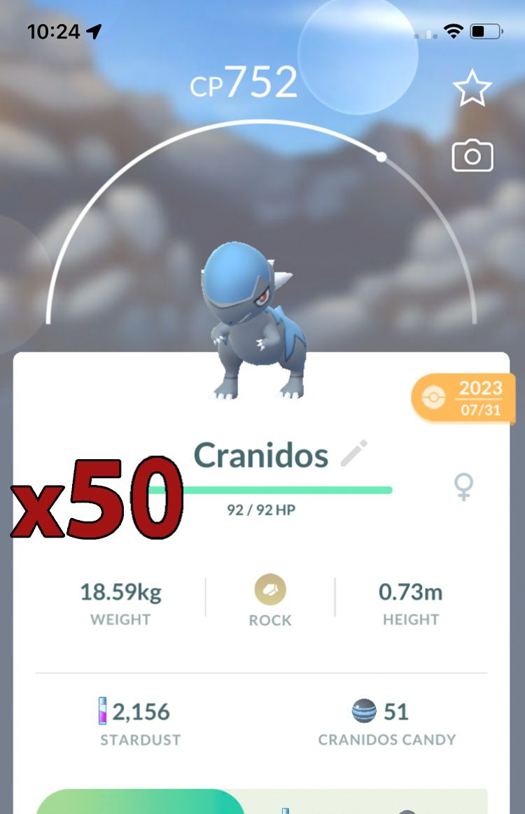Cranidos [x50] - Pokemon GO Trade Service