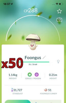 Foongus [x50] - Pokemon GO Trade Service