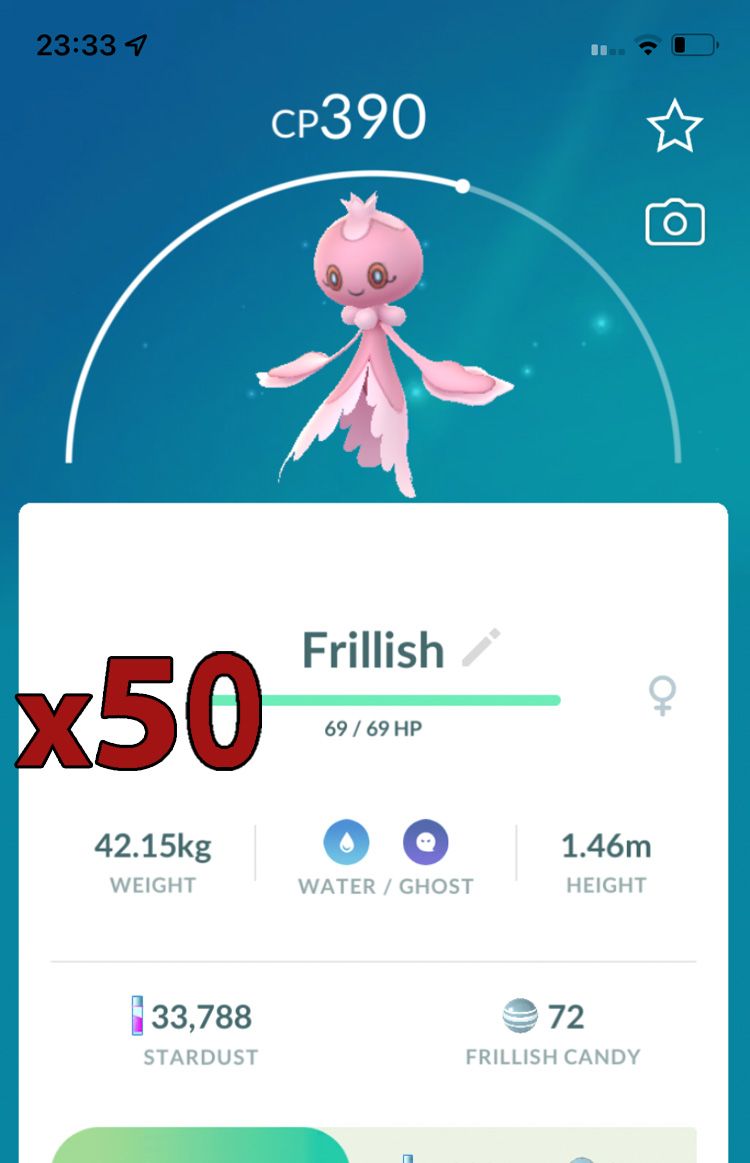 Frillish Female [x50] - Pokemon GO Trade Service