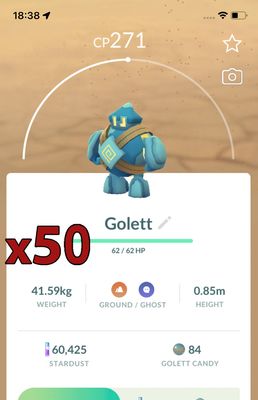 Golett [x50] - Pokemon GO Trade Service