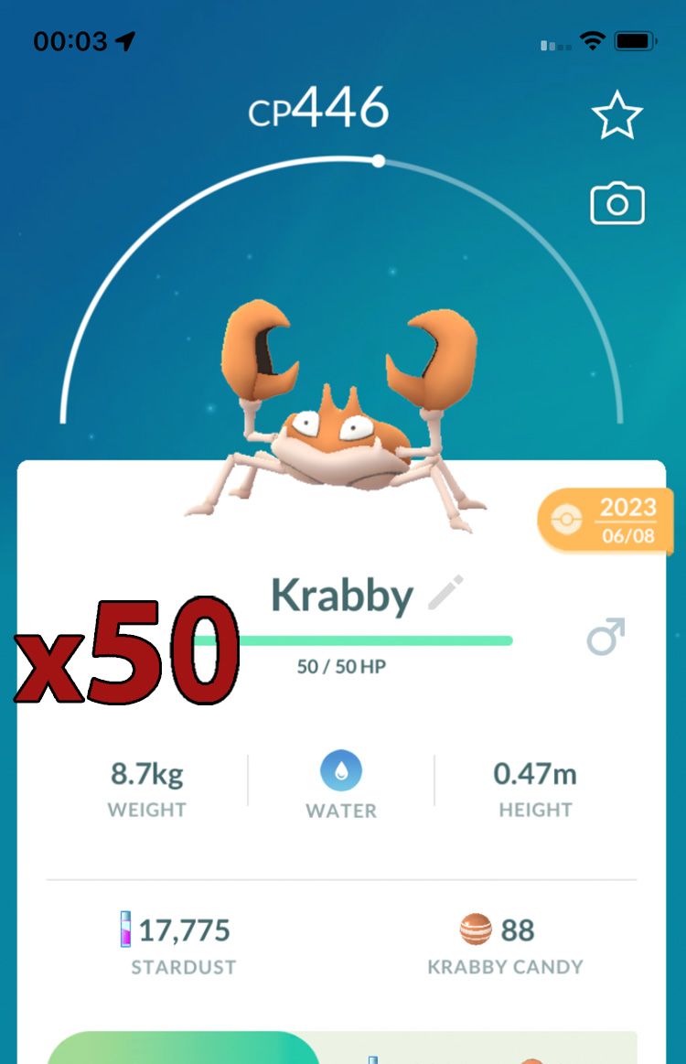 Krabby [x50] - Pokemon GO Trade Service