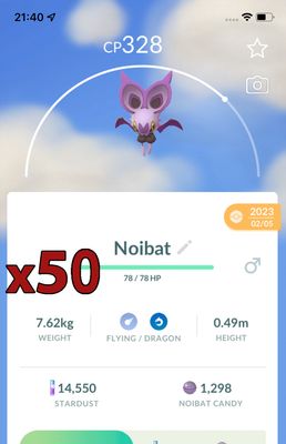 Noibat [x50] - Pokemon GO Trade Service